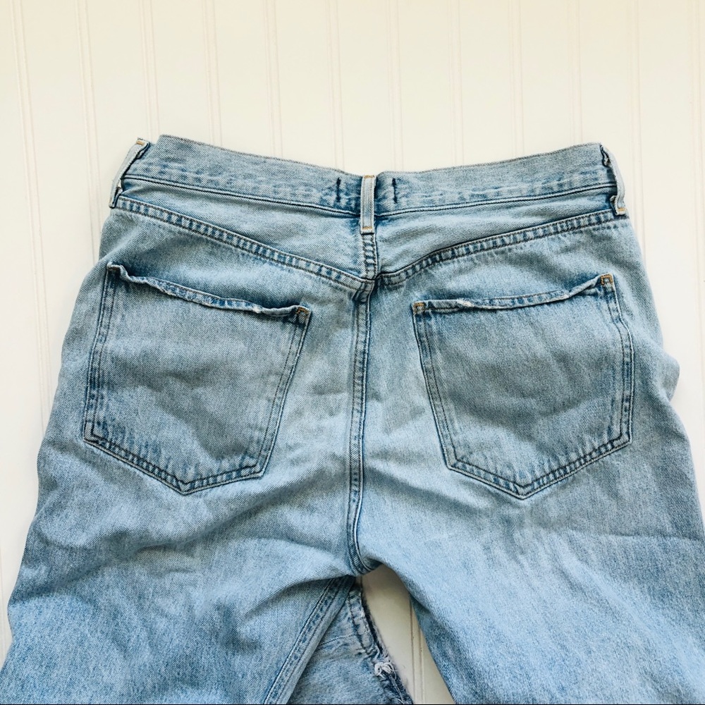 Agolde Riley Distressed High Rise Straight Leg Jeans - Picture 6 of 6